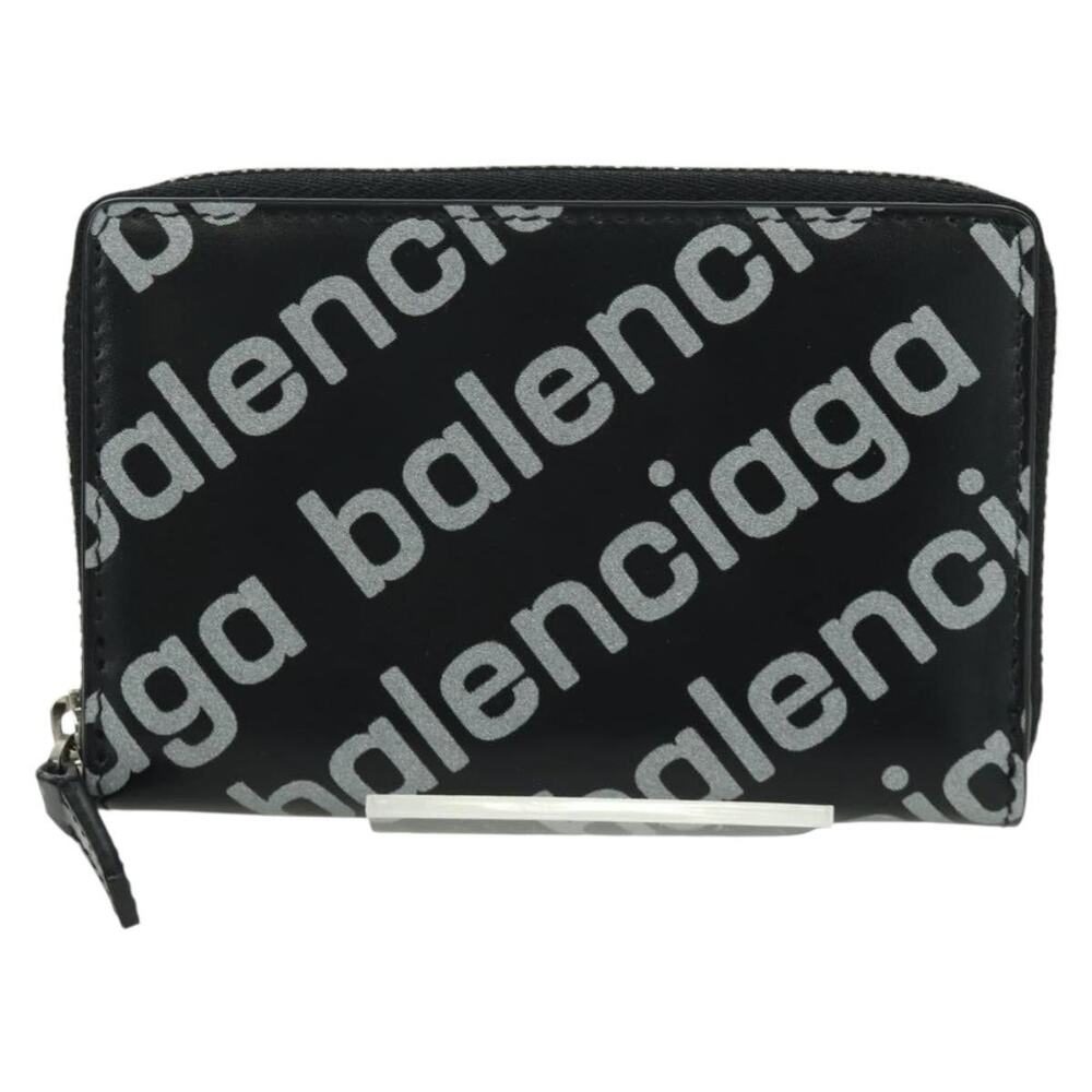 Balenciaga Leather Coin Purse Black